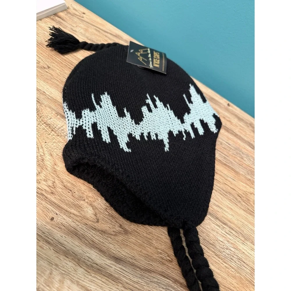 N'ICE CAPS Kids Glow in‎ the Dark Knitted Hat With Ear Flaps Trapper Boys Black